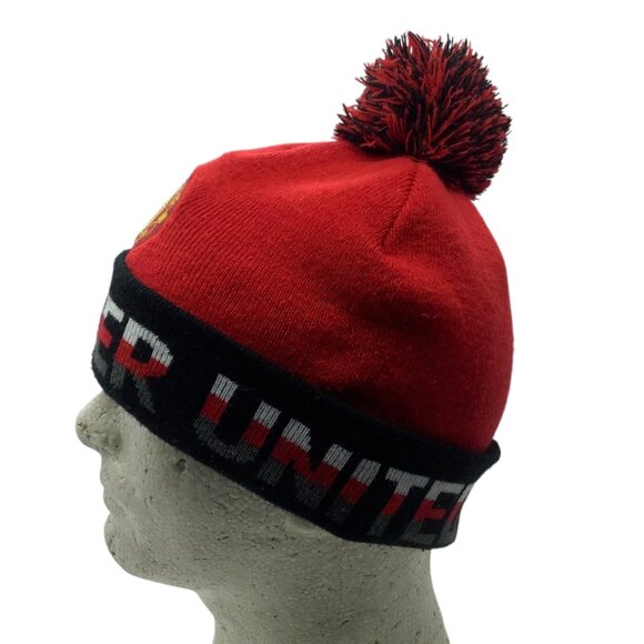 Manchester United F.C. Official Acrylic Knit Beanie Hat Pom Pom - Picture 3 of 6